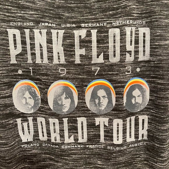 Pink Floyd 1973 Graphic Sleeveless Tour Shirt Size L Charcoal Gray - Picture 4 of 4